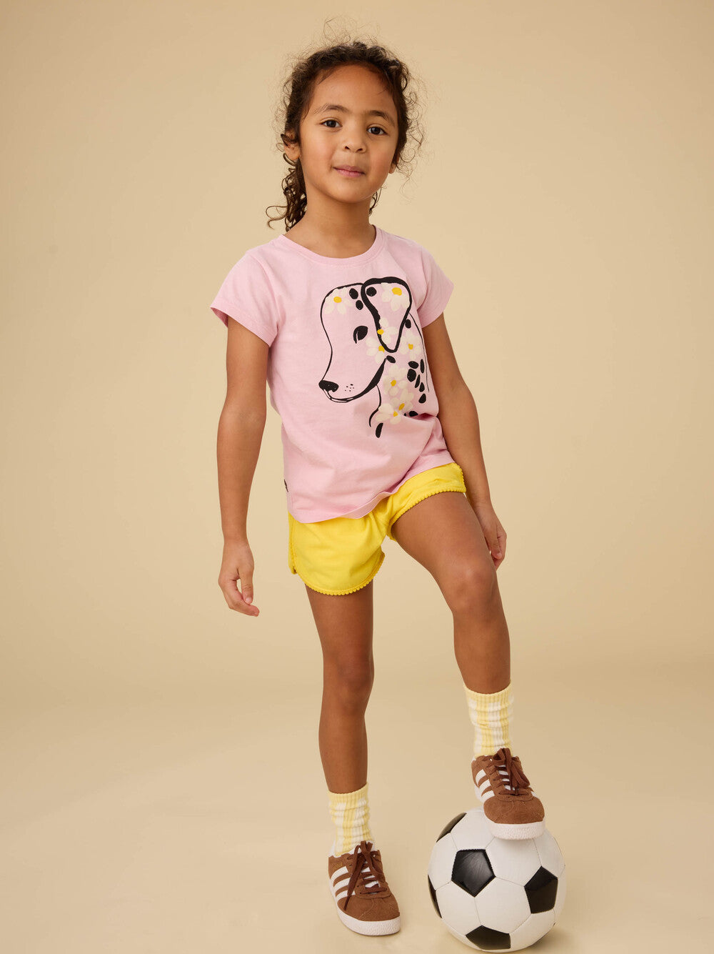 Tea Honeysuckle Rose | Flowery Dalmatian Graphic Tee