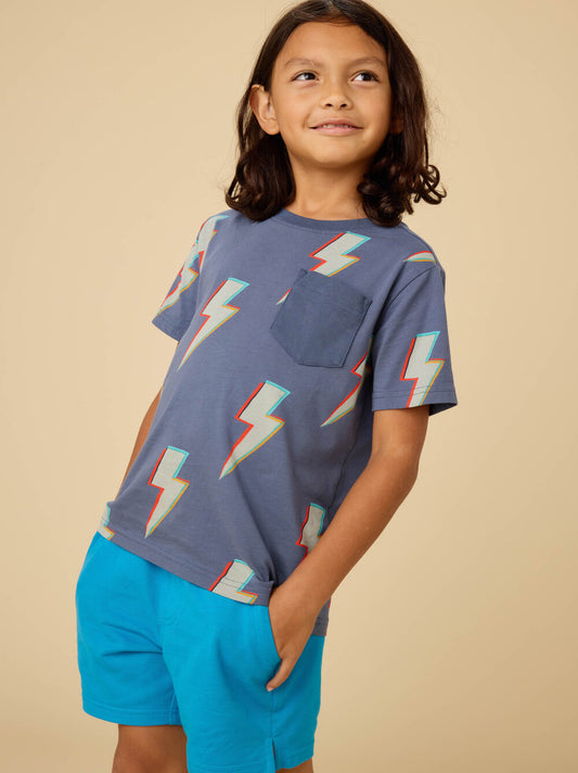 Tea Lightning Bolts | Printed Pocket Tee