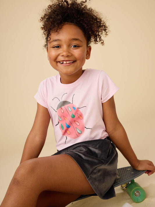 Tea Pink Lady | Rainy Ladybug Graphic Tee