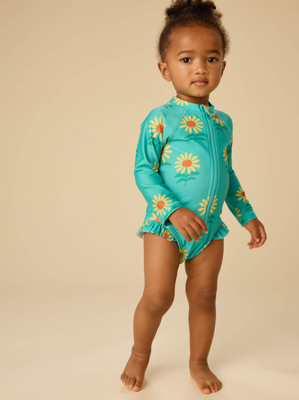 Tea Light Laguna | Sunflowers Rash Guard Swimsuit