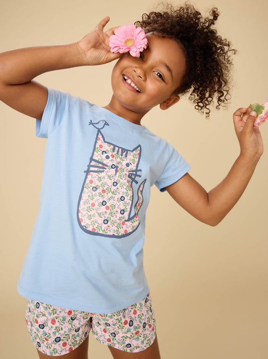 Tea Placid Blue | Azuluejo Cat Graphic Tee