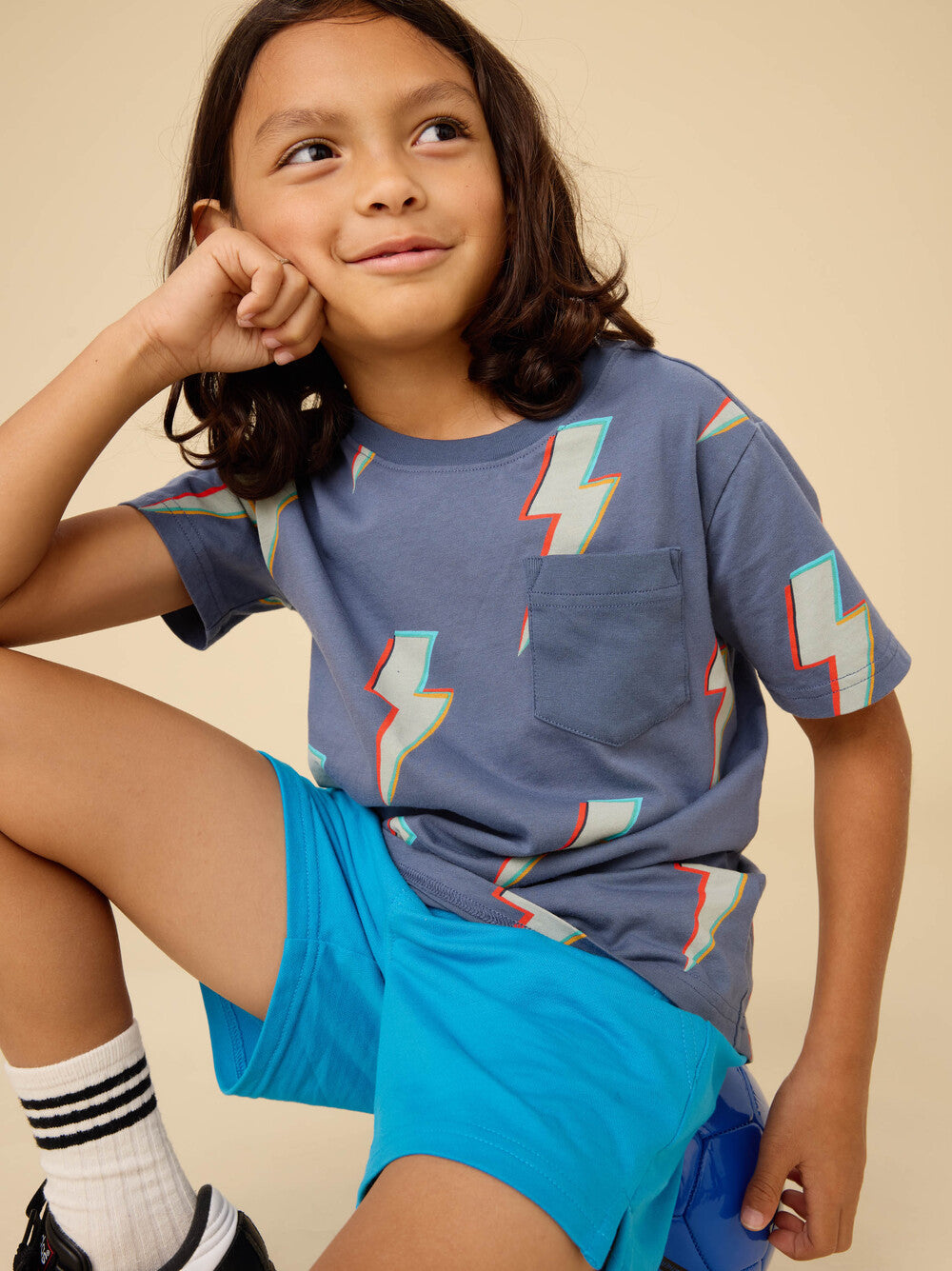 Tea Lightning Bolts | Printed Pocket Tee
