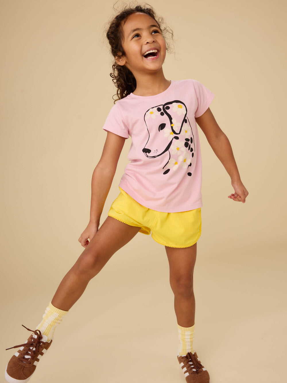 Tea Honeysuckle Rose | Flowery Dalmatian Graphic Tee
