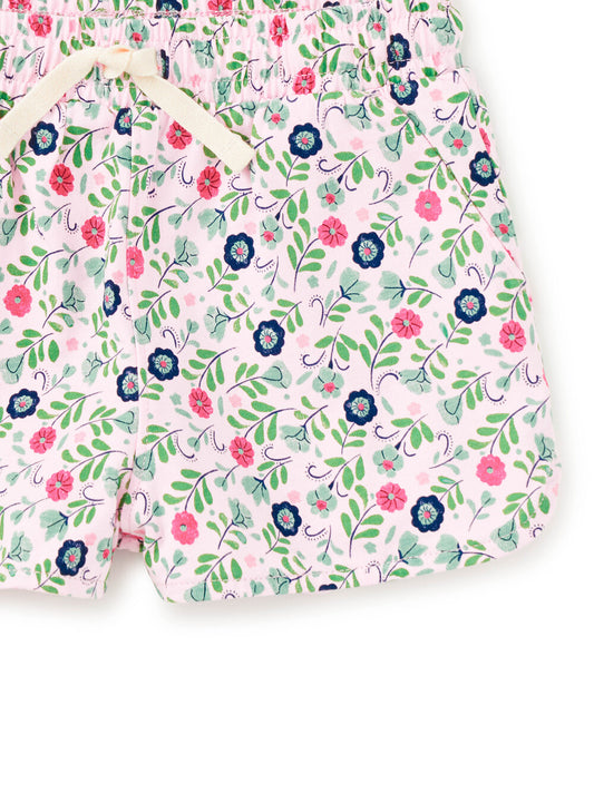 Tea Azulejos Florales | Tie Waist Shorts