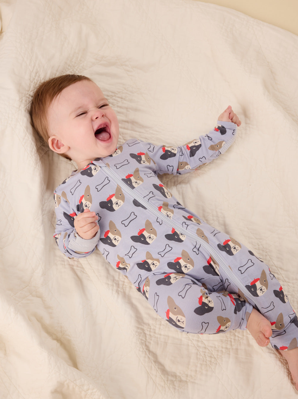 Tea French Bull Dog | Footed Romper