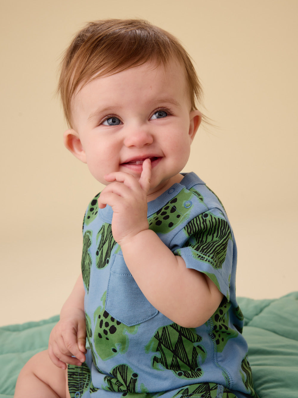 Tea Hopalong Frogs | Pocket Shortie Romper