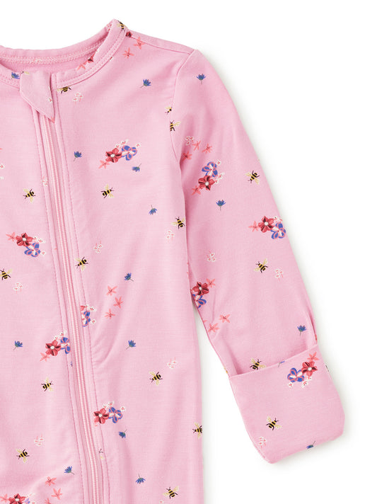 Tea Busy Bees & Flowers | Footed Romper