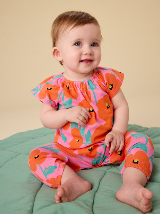 Tea Poppy Poppies | Tulip Sleeve Romper