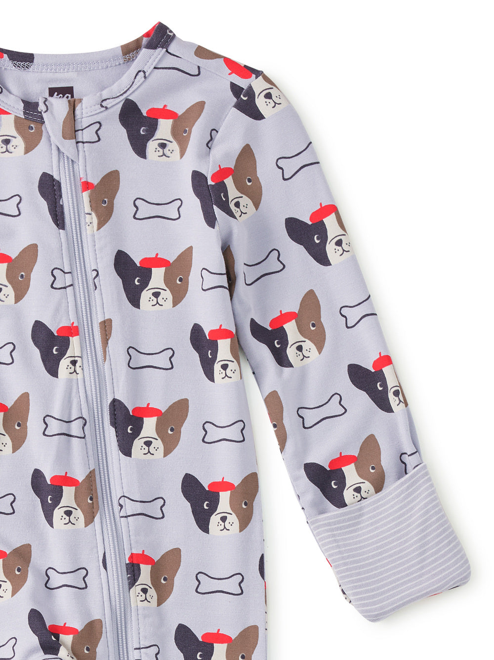 Tea French Bull Dog | Footed Romper