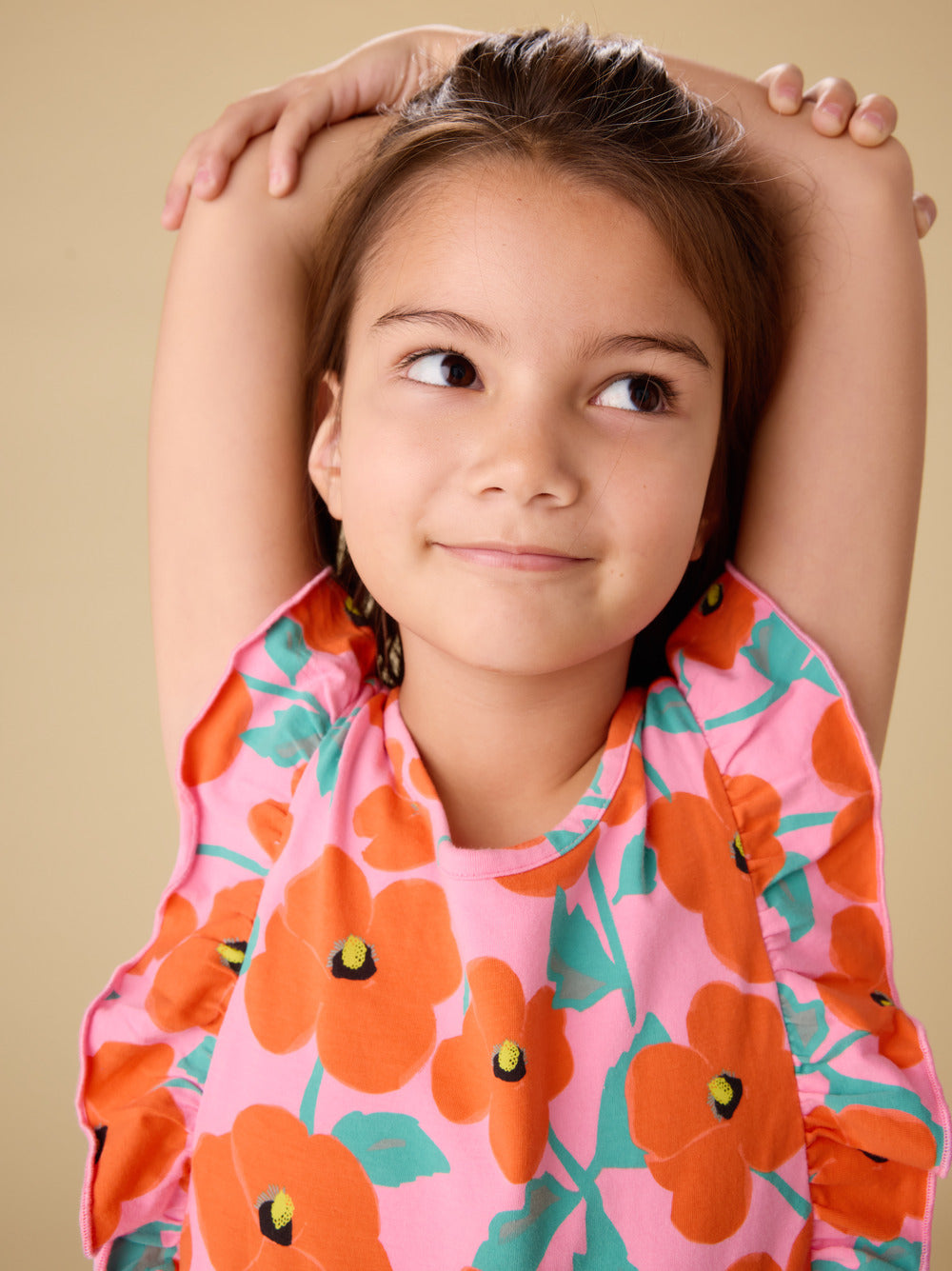 Tea Poppy Poppies | Flutter Sleeve Romper