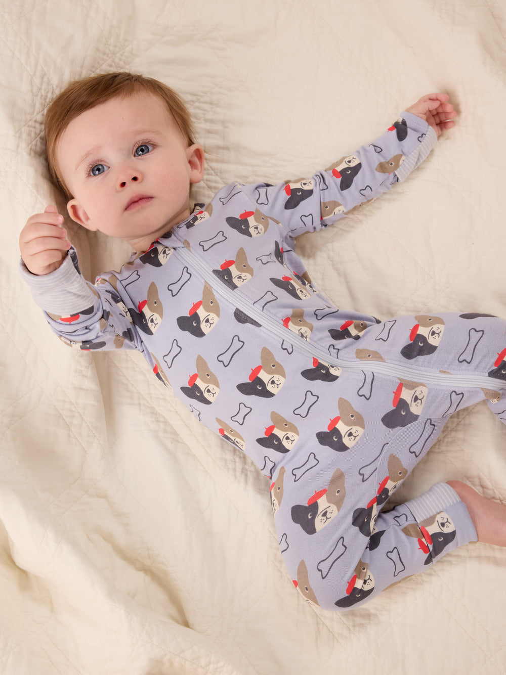 Tea French Bull Dog | Footed Romper
