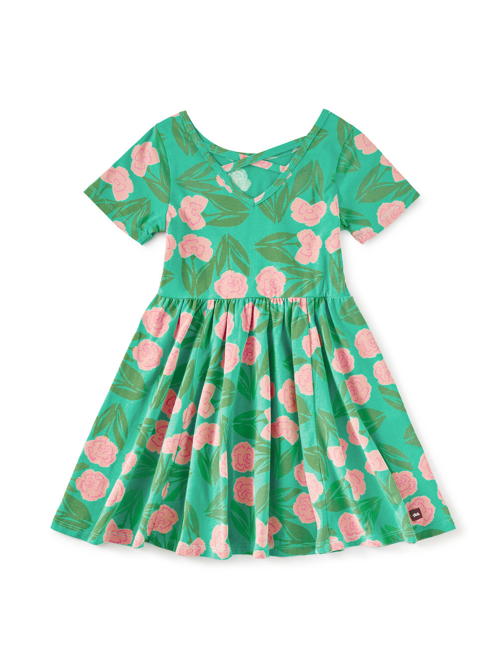 Tea Carnation Floral | Short Sleeve Ballet Dress