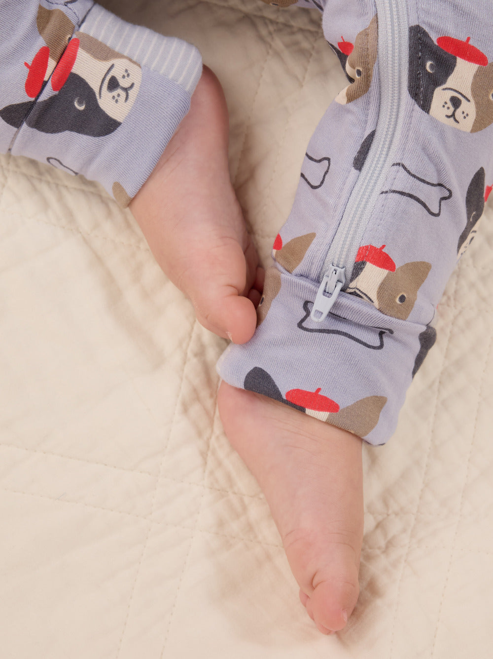 Tea French Bull Dog | Footed Romper