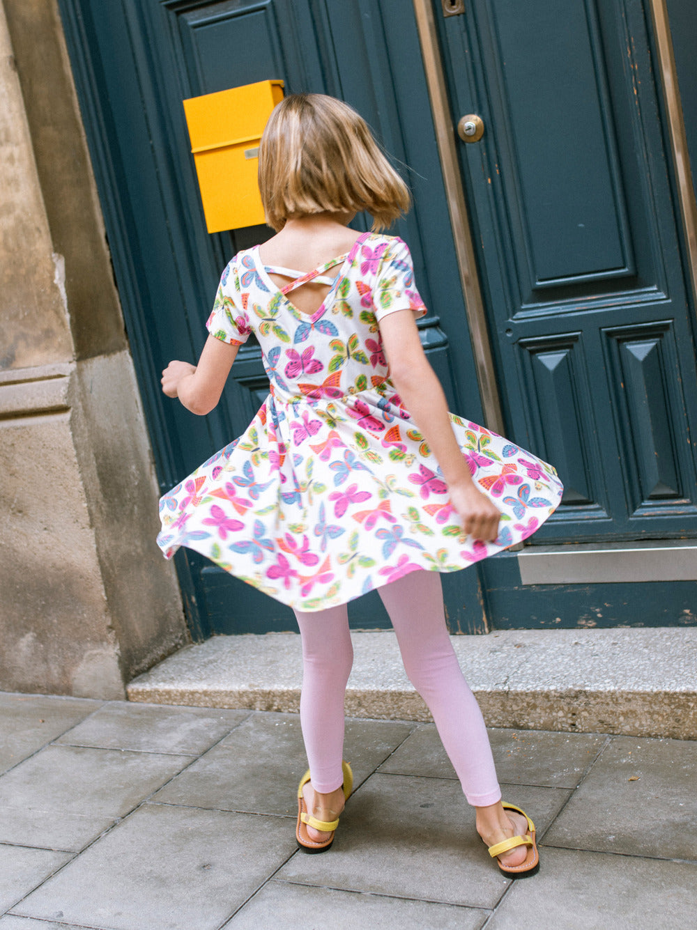 Tea Flutter Fiesta | Short Sleeve Ballet Dress