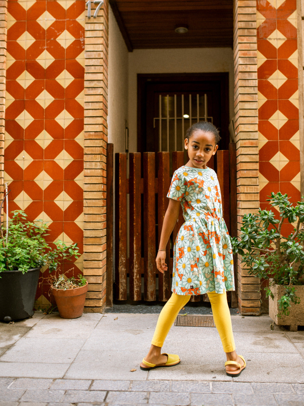 Tea Daisy Deluxe | Short Sleeve Twirl Dress