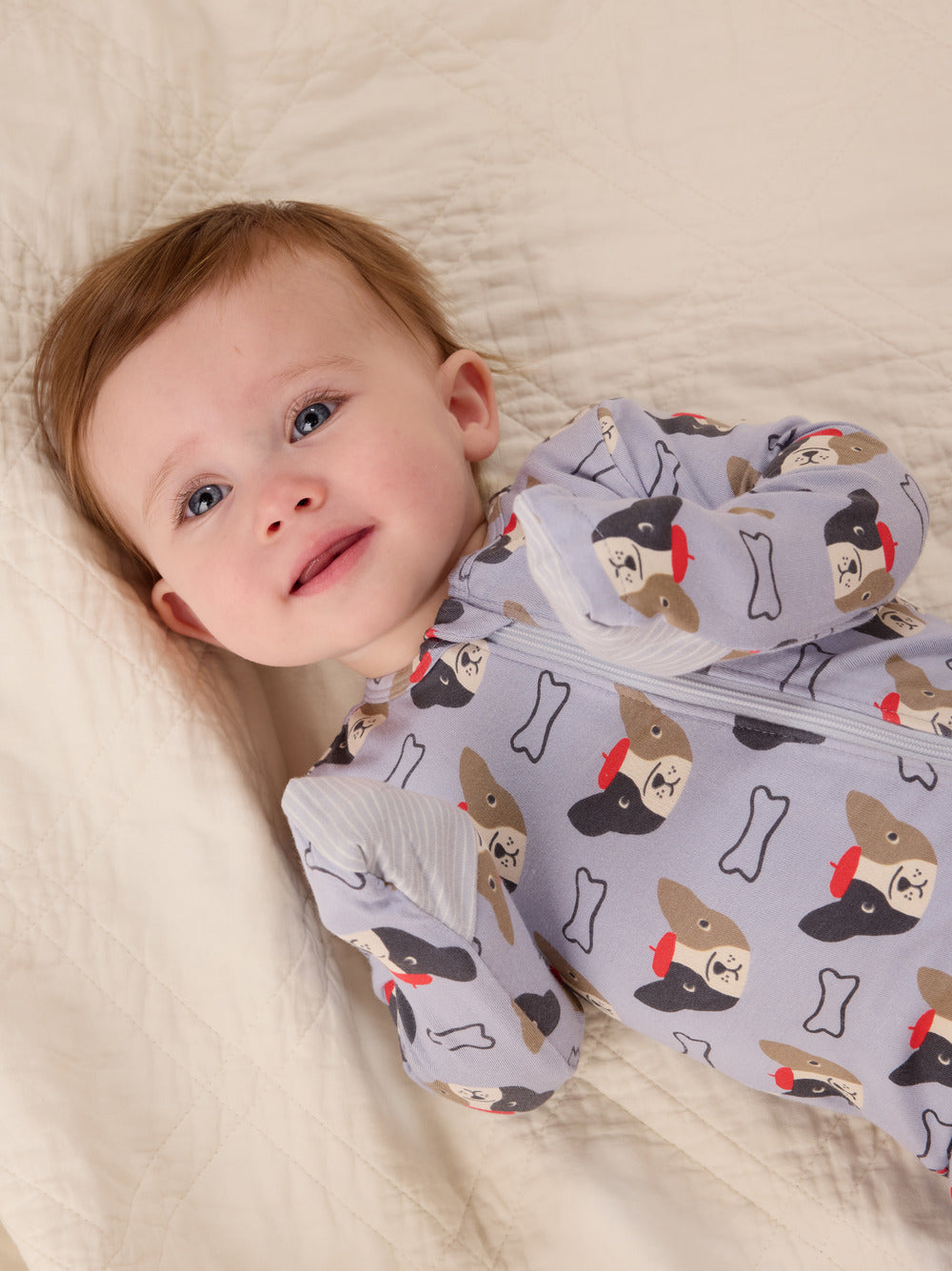 Tea French Bull Dog | Footed Romper