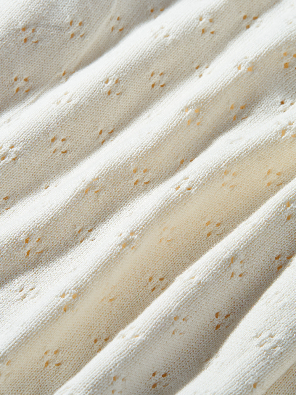 Tea Chalk | Collared Pointelle Cardigan
