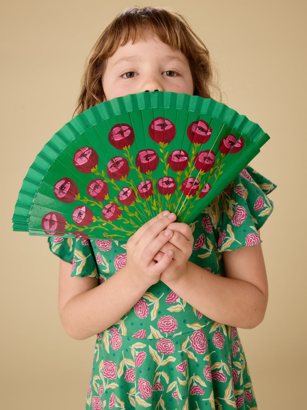 Tea Carnation Toss | Flutter Sleeve Twirl Dress