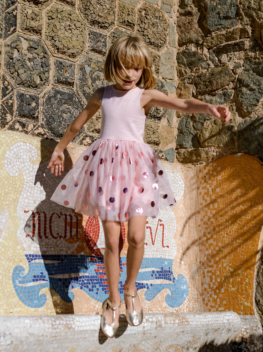 Tea Flamenco Dots | Printed Tulle Ballet Dress