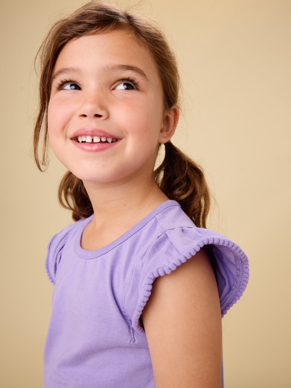 Tea Paisley Purple | Pom-Pom Flutter Top