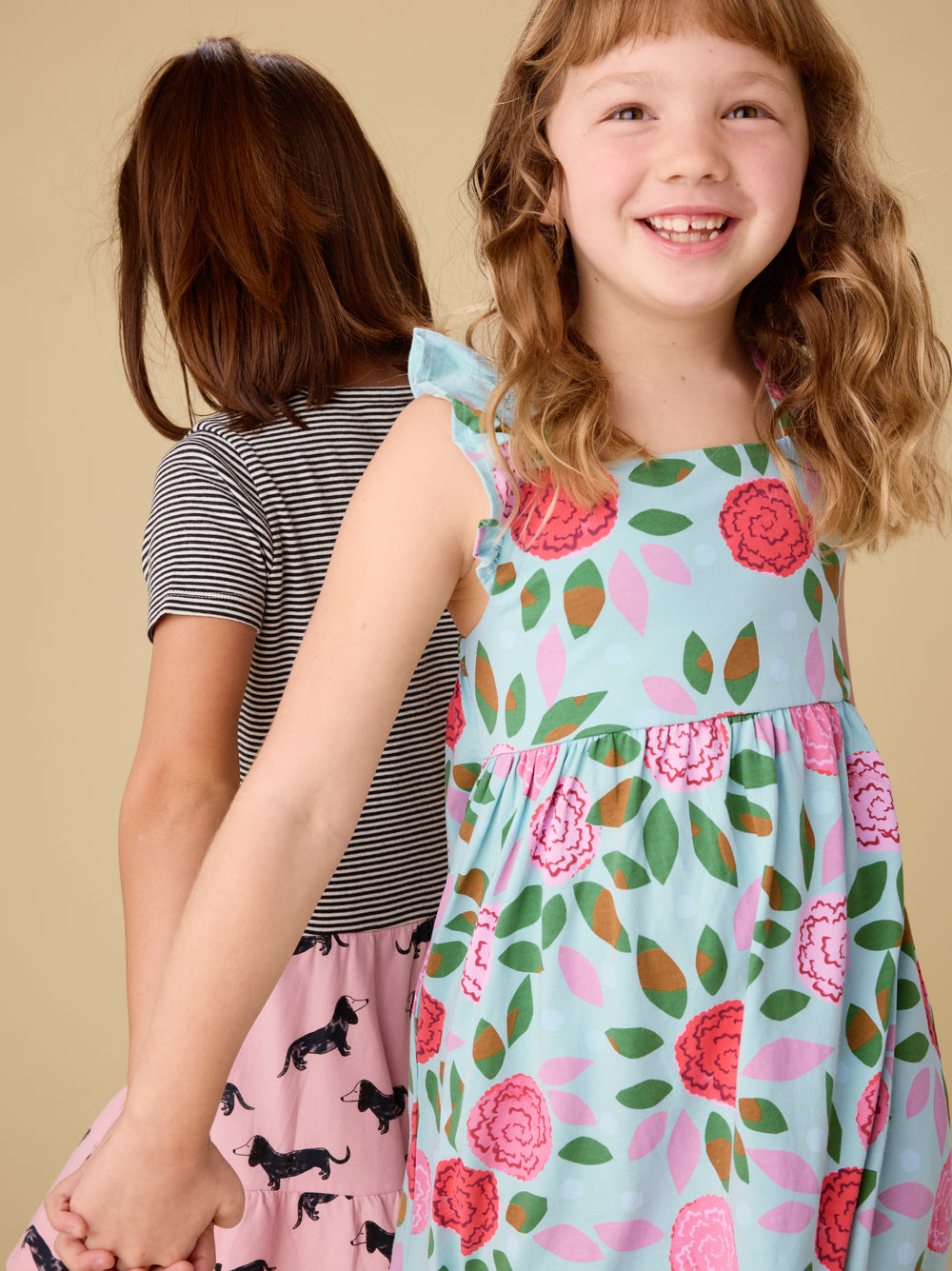 Tea Spinning Carnations | Ruffle Strap Dress