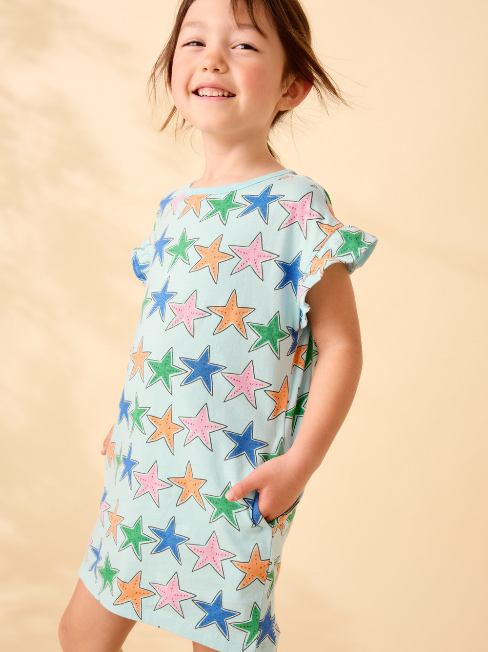 Tea Starfish | Flutter Sleeve Shift Dress