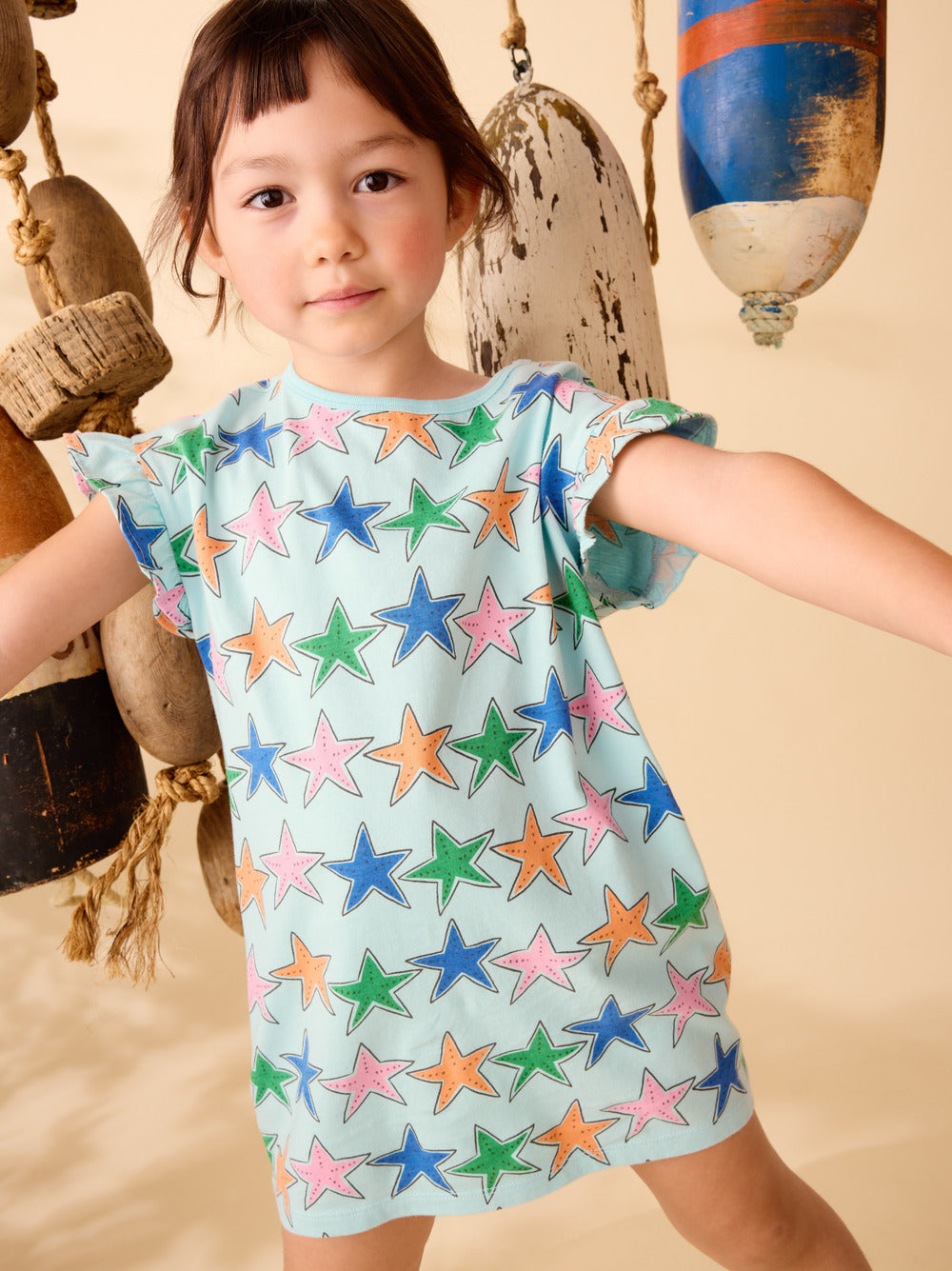 Tea Starfish | Flutter Sleeve Shift Dress