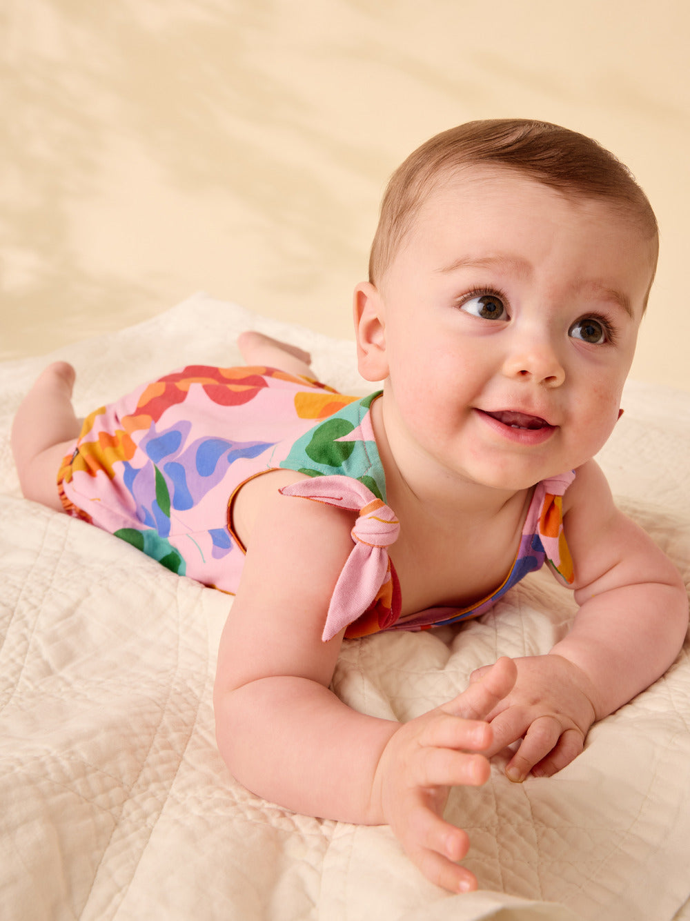 Tea Butterfly Spot | Tie Shoulder Romper