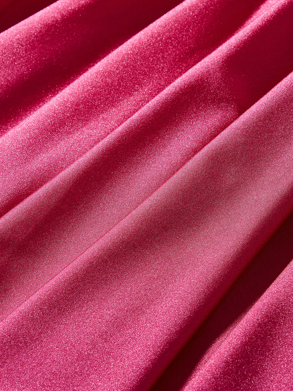Tea Fuchsia | Shiny Ruffle Neck Dress