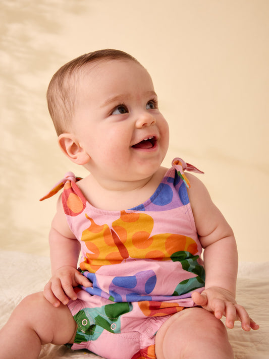 Tea Butterfly Spot | Tie Shoulder Romper