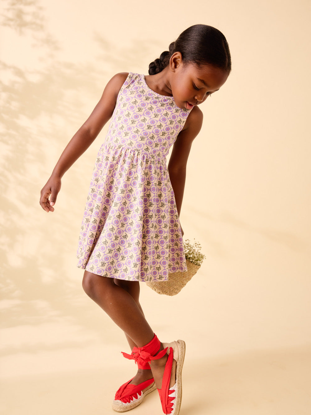 Tea Tile Floral | Sleeveless Ballet Dress