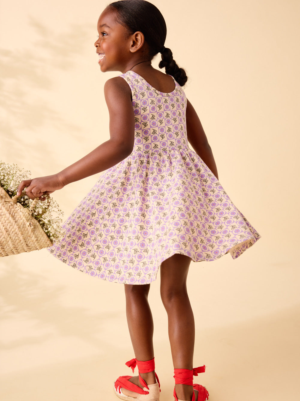 Tea Tile Floral | Sleeveless Ballet Dress