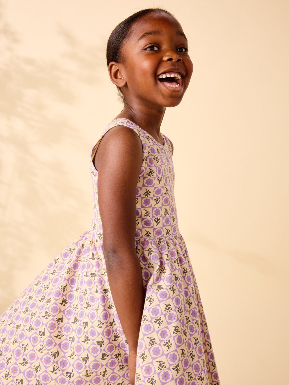 Tea Tile Floral | Sleeveless Ballet Dress