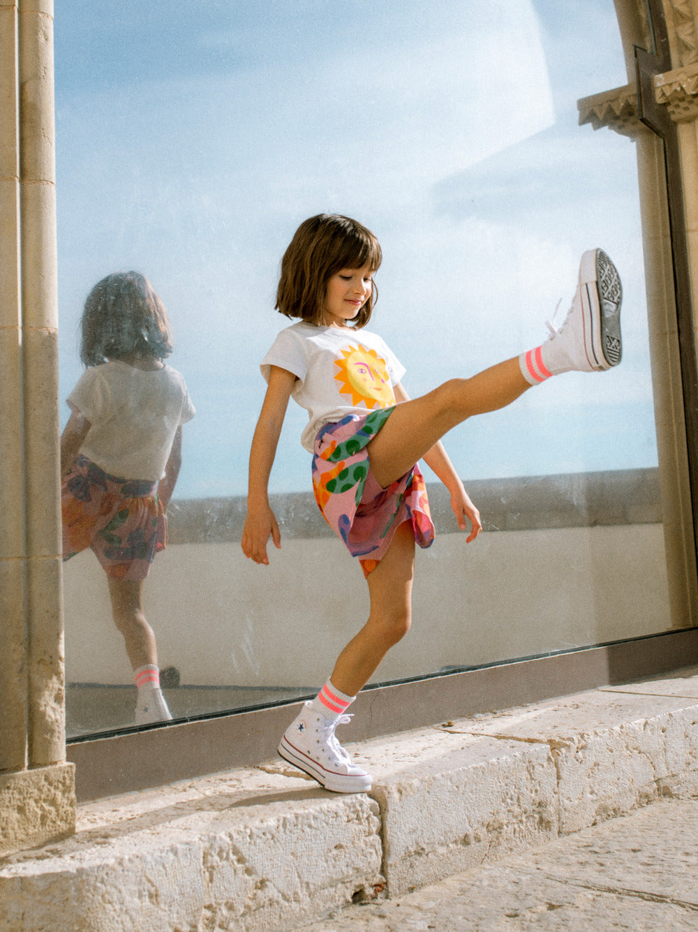 Tea Butterfly Spot | Sporty Petal Shorts