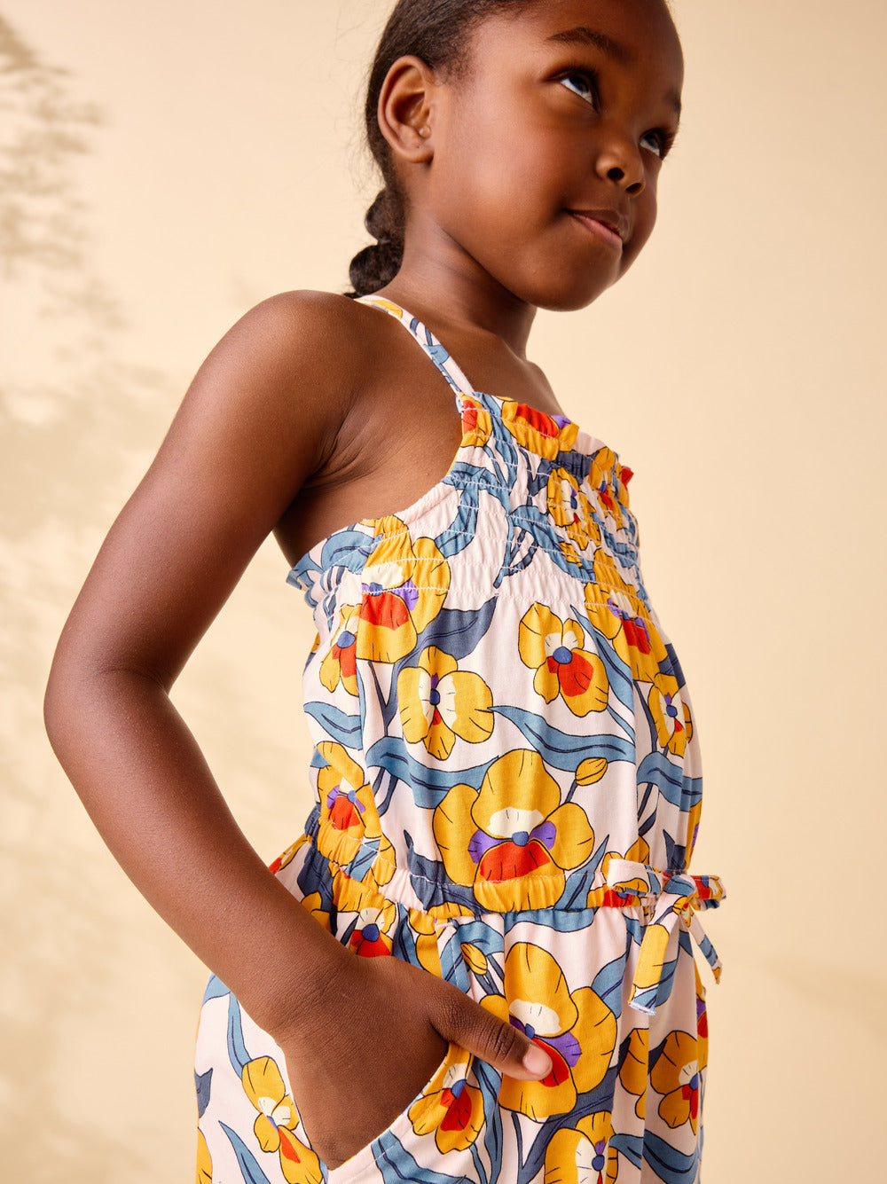 Tea Nouveau Poppy | Smocked Strappy Romper