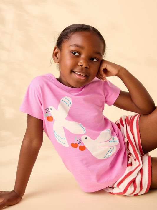 Tea Perennial Pink | Cherry Wings Graphic Tee