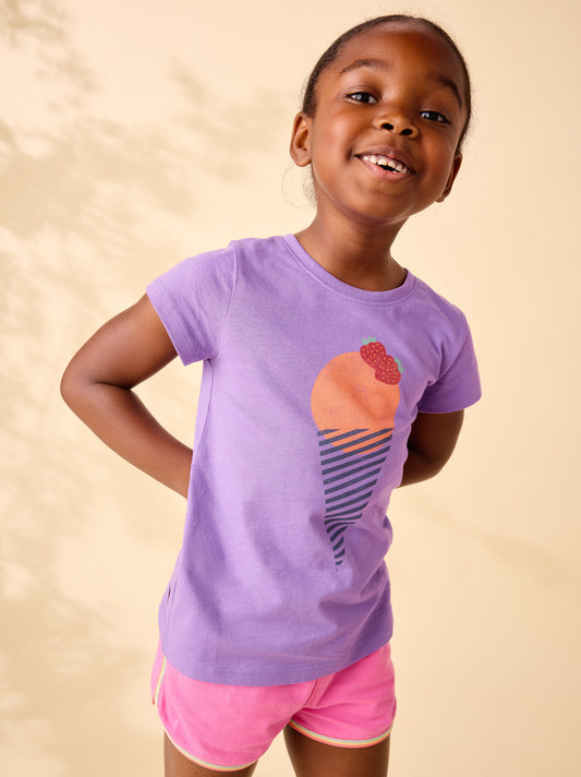 Tea Deep Lavender | Glitter Strawberry Graphic Tee