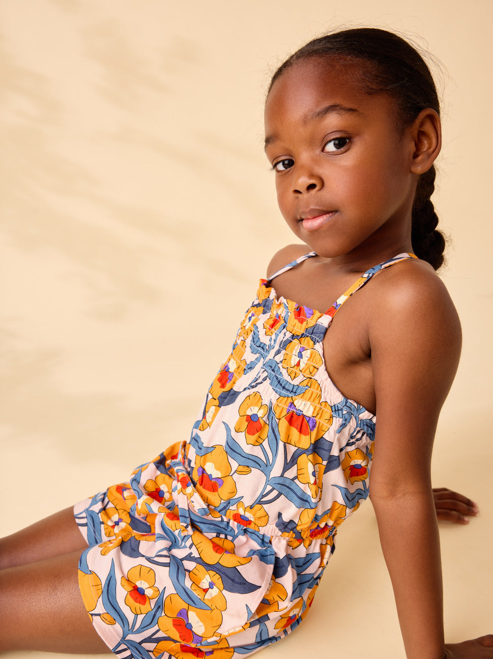 Tea Nouveau Poppy | Smocked Strappy Romper