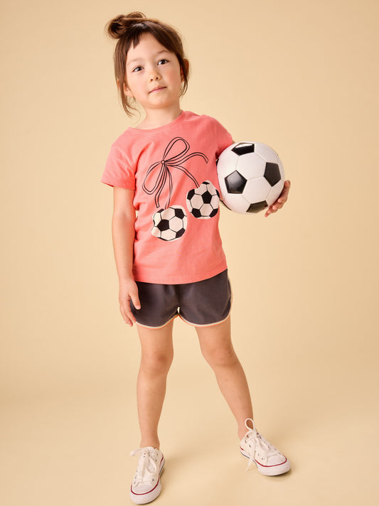 Tea Sunset Pink | Soccer Bow Graphic Tee