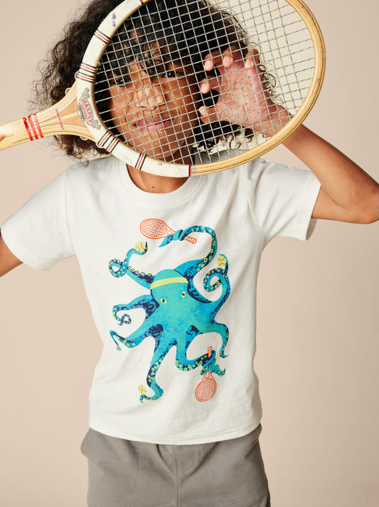 Tea Chalk | Octo Tennis Graphic Tee