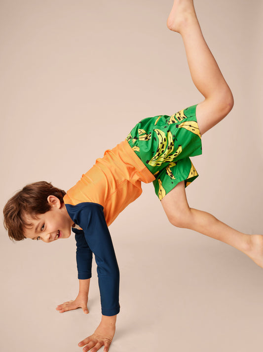 Tea Leopard Spot Bananas | Mid-Length Swim Trunks