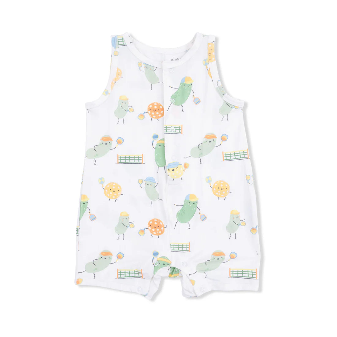 Angel Dear Ivory | Pickles Playing Pickleball Sleeveless Shortie Romper
