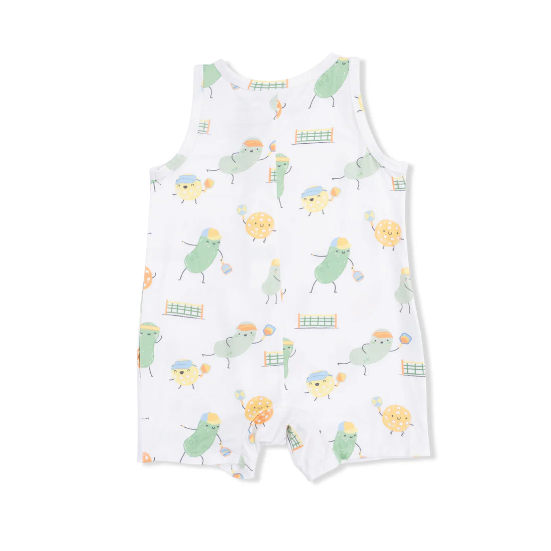 Angel Dear Ivory | Pickles Playing Pickleball Sleeveless Shortie Romper