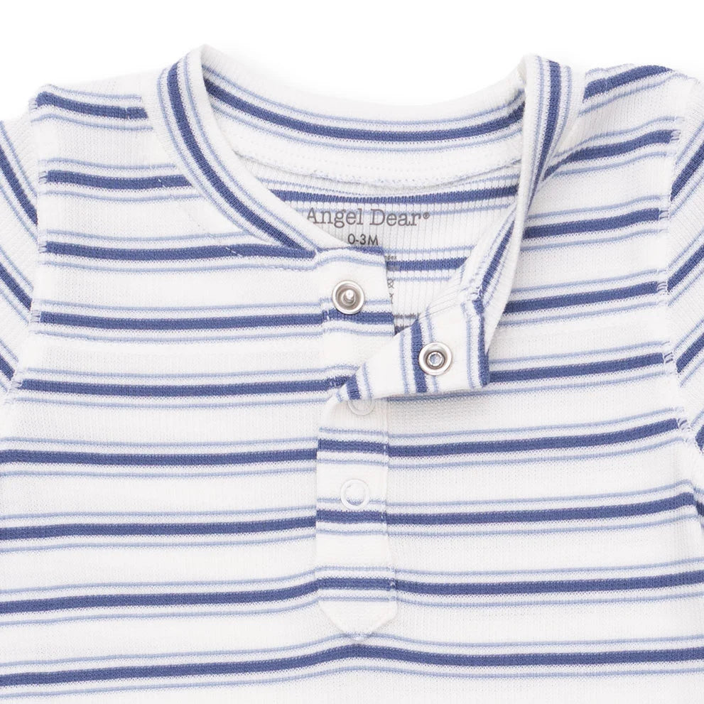 Angel Dear Cream Blue | Vintage Stripe Romper