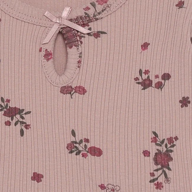 Minymo Fawn | All Over Print Long Sleeve Ribbed T-Shirt