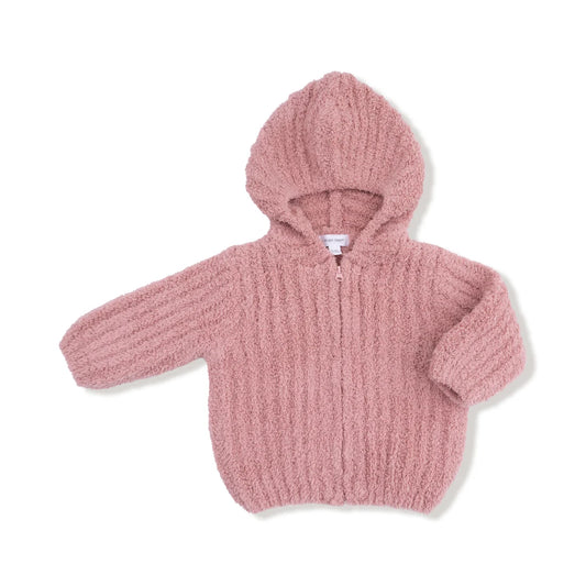 Angel Dear Rose | Chenille Hooded Jacket with Striped Texture