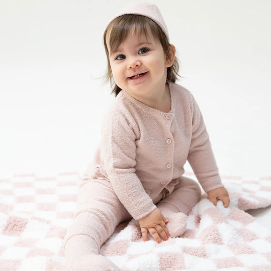 Angel Dear Blush | Chenille Button Down Cardigan Set