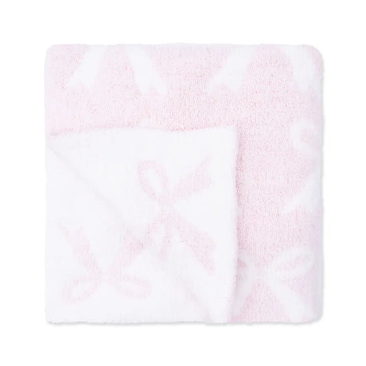 Angel Dear Baby Pink | Chenille Bow Blanket