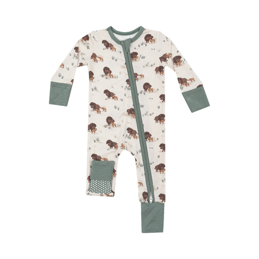 Angel Dear Bison Families | 2 Way Zipper Romper