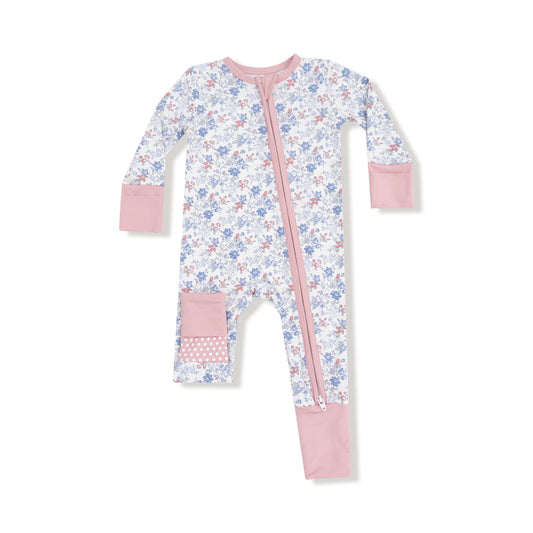 Angel Dear Mellow Rose Country Girl Floral | 2 Way Zipper Romper